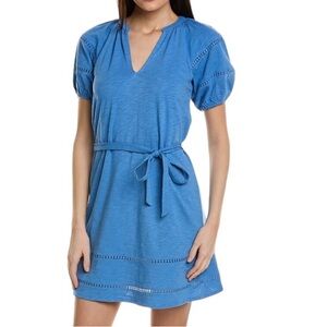Boden Trim Detail Blue Cotton Jersey Dress 12R